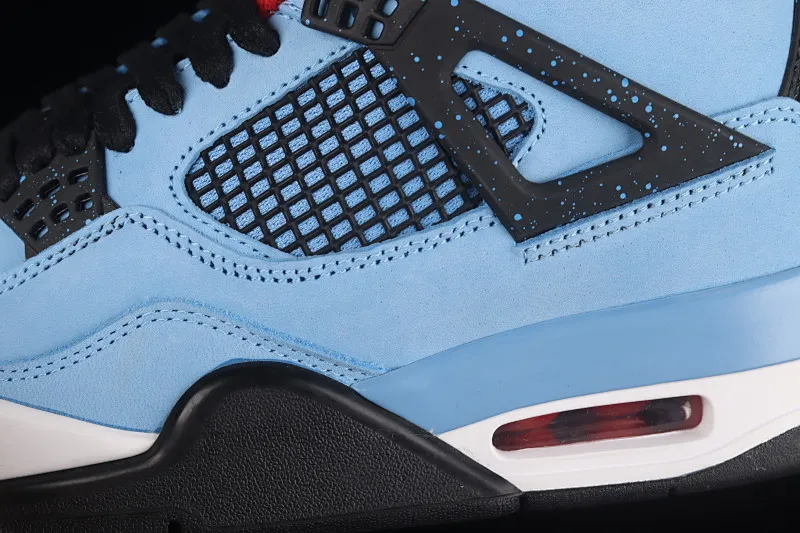 All categories Air Jordan Jordan series basketball shoes Air Jordan 4 foreign trade version Travis Scott Cactus Jack x Air Jordan 4 Retro Joe 4 AJ4 joint model Suede blue 308497-406